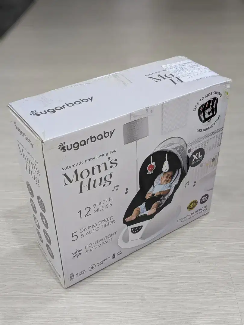 Sugarbaby Automatic Swing Bed - Mom's Hug - Black