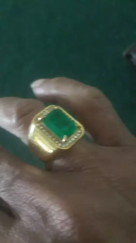 Batu Emeral Beryl Natural Ring Size 7