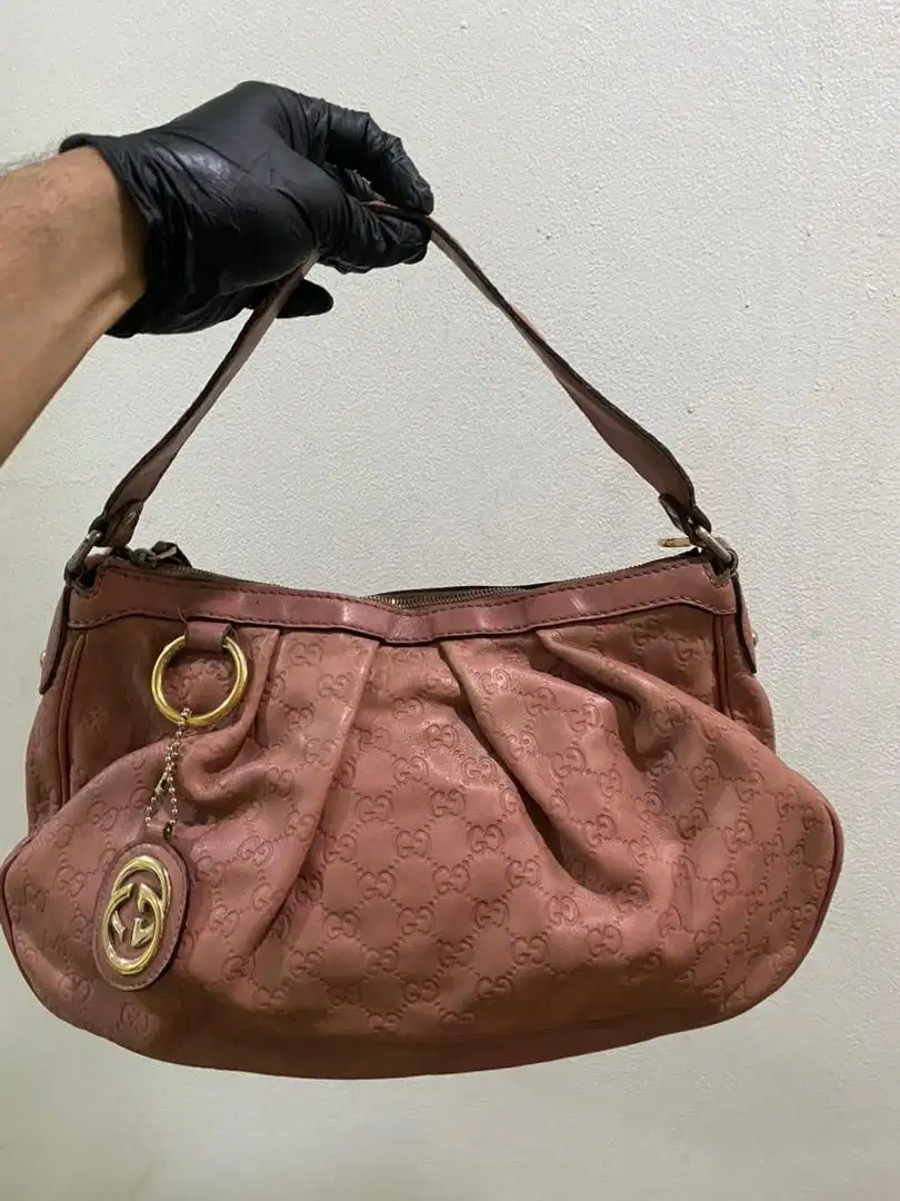 Gucci sukey one handle guccisima dusty pink original harga net (sale)
