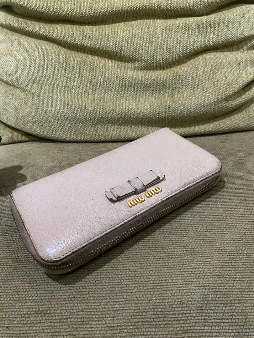 Dompet panjang miu miu pink beige original (sale)
