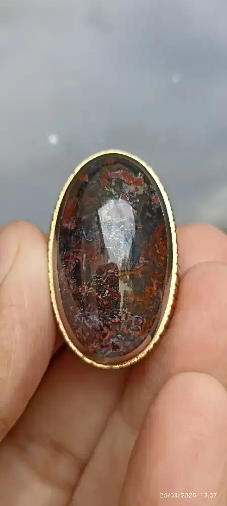 Cincin batu badar besi multicolor origin kebumen