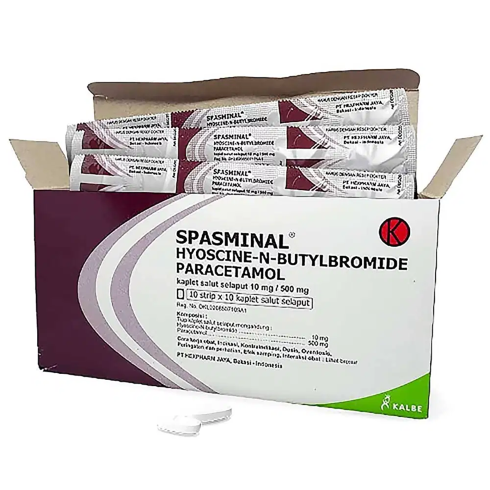 250325D Spasminal Hyoscine-N-Butylbromide Paracetamol 500mg Kram Perut