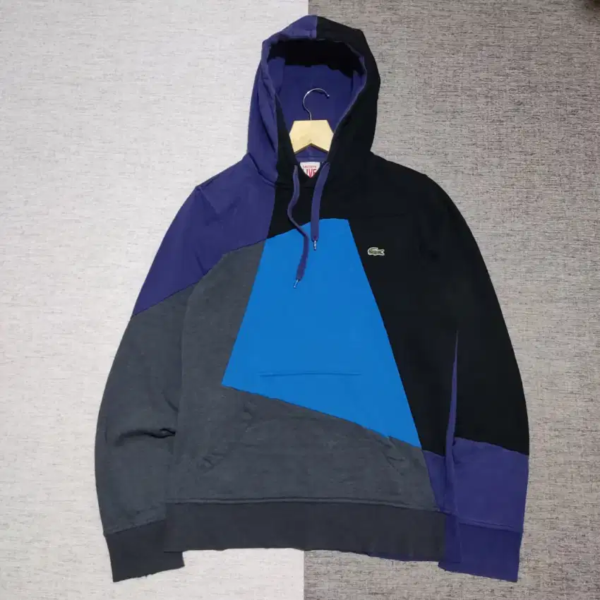 Jaket Hoodie LACOSTE LIVE colour block Size No.4