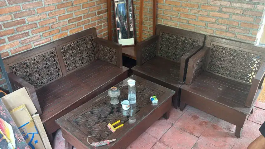 Jual kursi tamu ukir asli jati