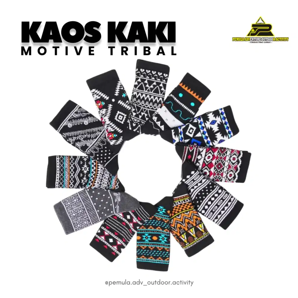 Kaos Kaki Tribal Motif Etnik - Kaos Kaki Pria Wanita (Unisex)