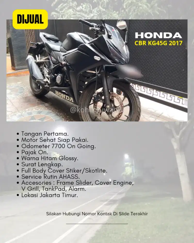 Honda CBR 150R K45G Tahun 2017 Tangan Pertama Dari Baru.