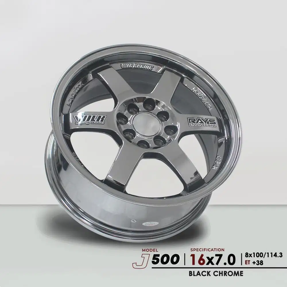 VELG TE37 BLACK CHROME R16 H4*100/114 JAZZ,CITY,FREED.AVANZA,YARIS