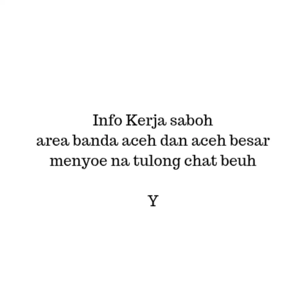 Info kerja saboh