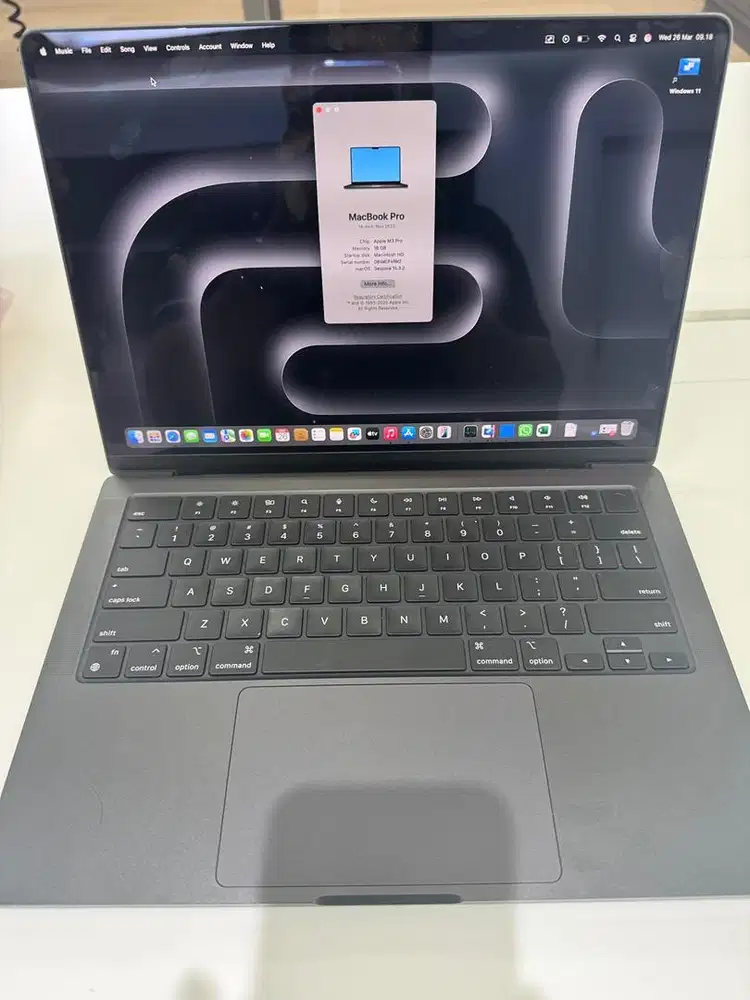 MBP M3 Pro 18/512GB Space Black Resmi