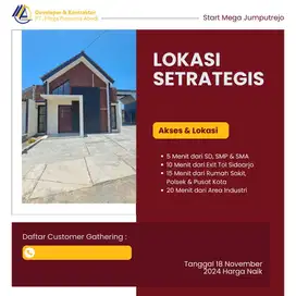 RUMAH on Progress blok d.16 di tengah kota sidoarjo promo Cash SHM