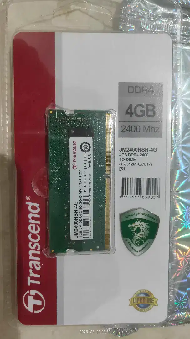 Transcend RAM Sodimm So-Dimm 4GB DDR4 - 2400 PC19200
