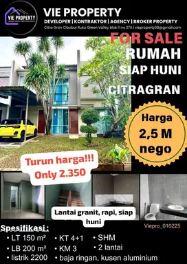 Di Jual Rumah Cantik Minimalis Style. CitraGran Cububur.