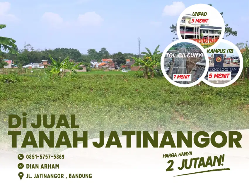 Jual Tanah Jatinangor Hanya 3 Menit Ke Kampus Unpad