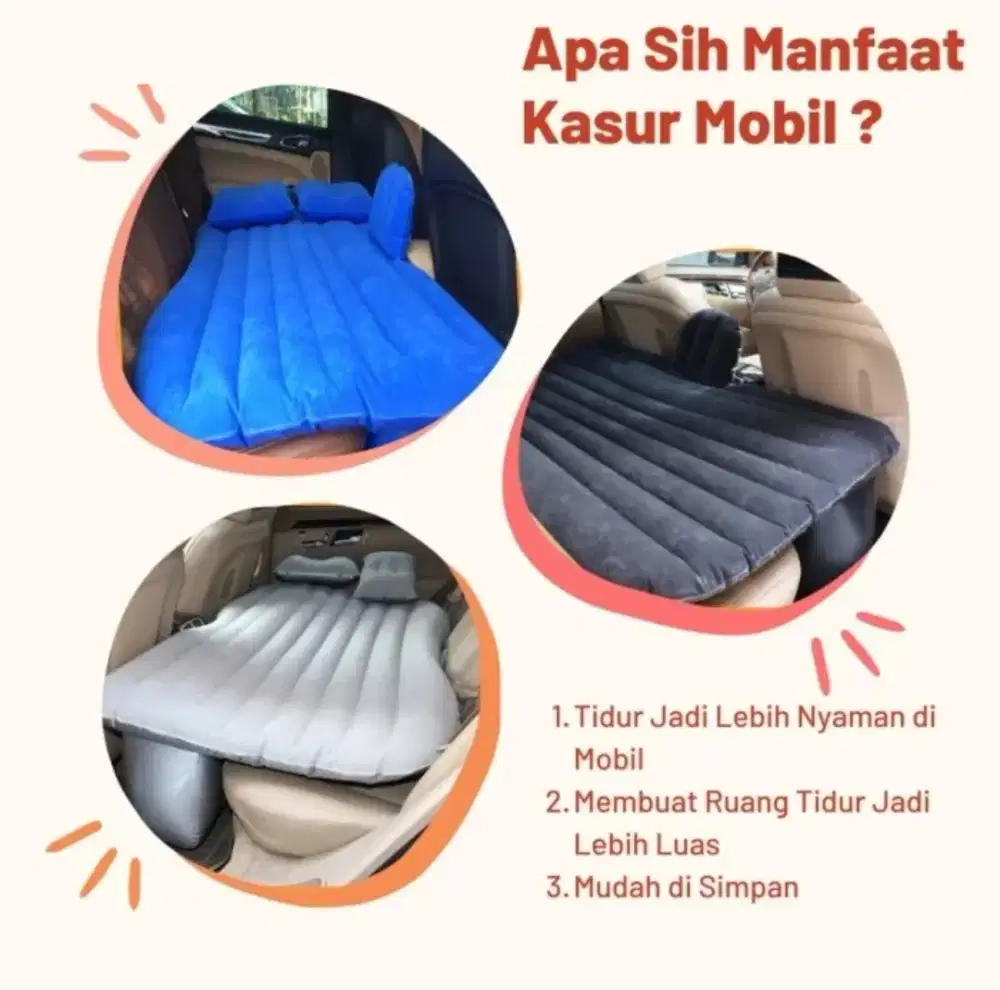 Kasur mobil matras tiup free pompa