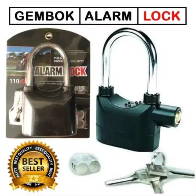 Gembok Alarm Suara Anti Maling Anti Pencuri Ring Pengaman Rumah Motor