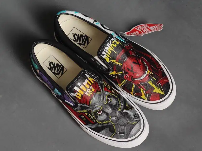 Vans Slip on Blink 182 New BNIB Feat Crazy brush Original