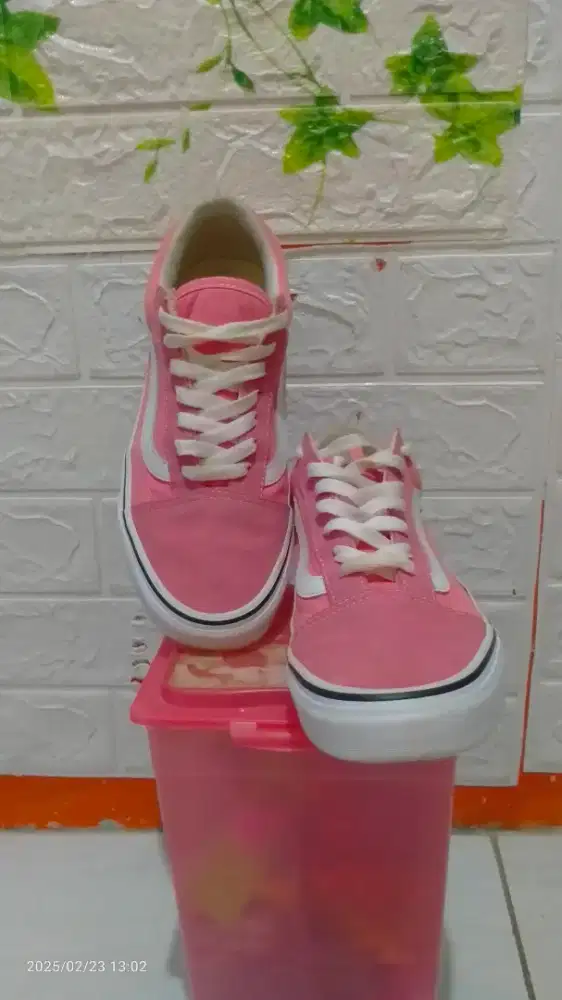 Vans old school stroberi pink truewhite