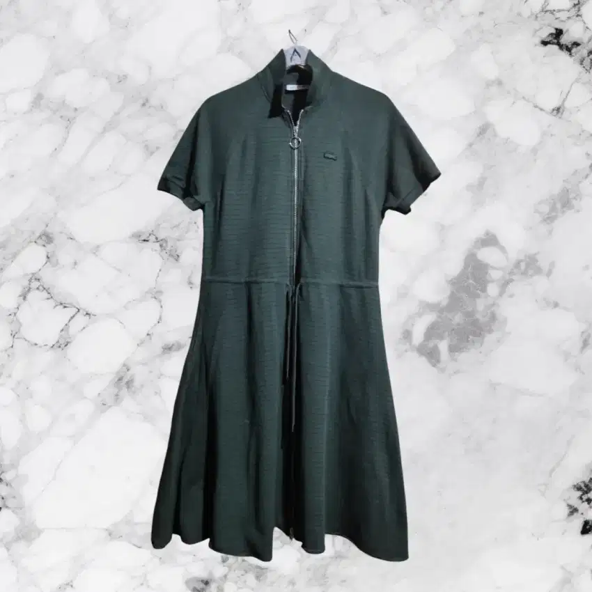 Lacoste Women Cotton Pique Belted Polo long Dress