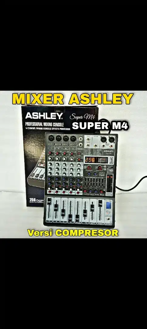 MIXER ASHLEY SUPER M4 VERSI COMPRESOR 256DSP REVERB MP3 BLUETOOTH PC