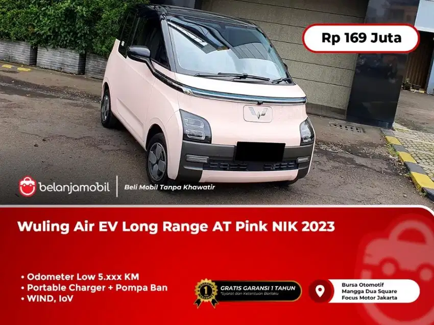 [ LOW KM 5RB ] Wuling Air EV Long Range AT Pink NIK 2023/2024