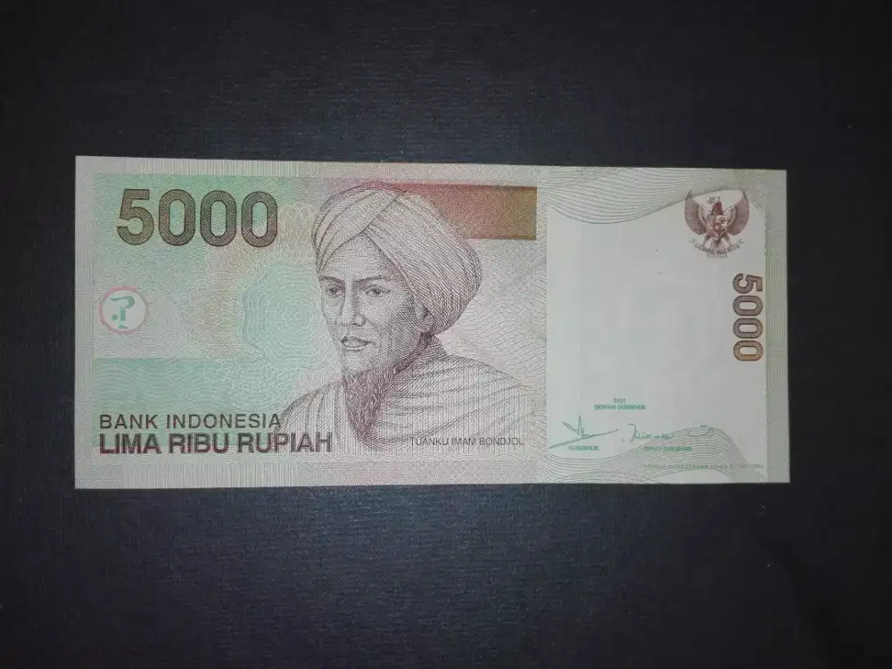 Uang Kertas Kuno 5000 Imam Bonjol.