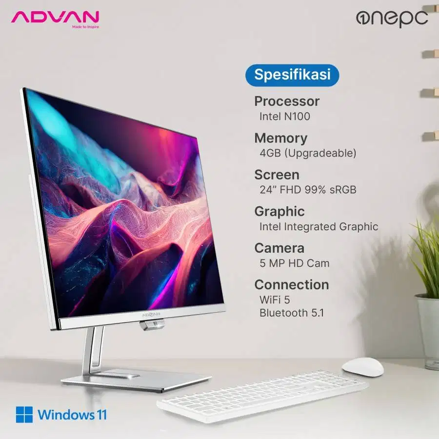 ADVAN KOMPUTER ALL-IN-ONE INTEL N100 TERBARU