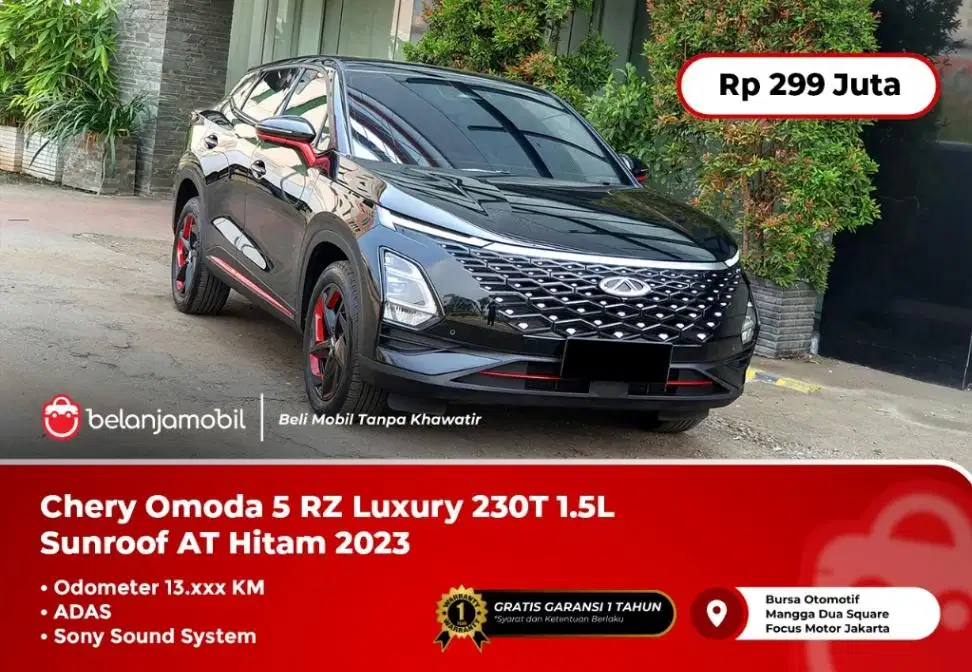 [LOW KM] Chery Omoda 5 RZ Luxury 230T 1.5L Sunroof AT Hitam 2023/2024