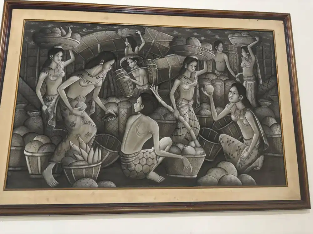 Lukisan lawas antik  besar masih bagus banget