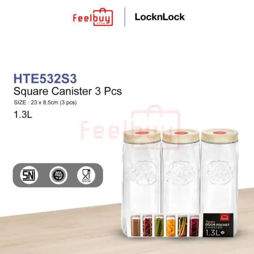 Lock n Lock Door Canister 3 pcs size 1.3 Liter