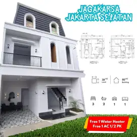 Rumah 2 Lantai Siap Huni Jagakarsa Dekat Tol Free AC & Waterheater