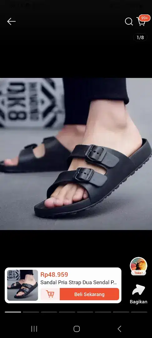 Sandal slip on pria EVA size real 45