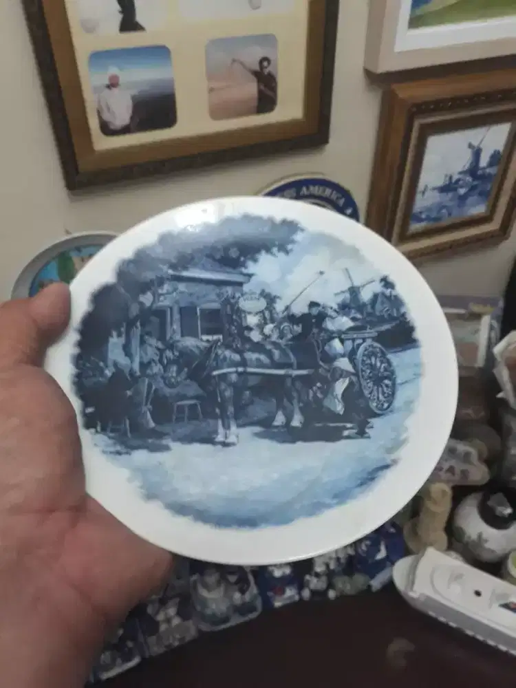 Antik vintage piring keramik delft made in holland diameter 17