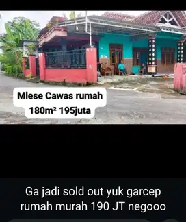 dijual rumah murah , lokasi mlese cawas klaten