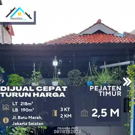 Pejaten Dijual Cepat Rumah Lokasi Tenang Akses 2 Mobil Turun Harga