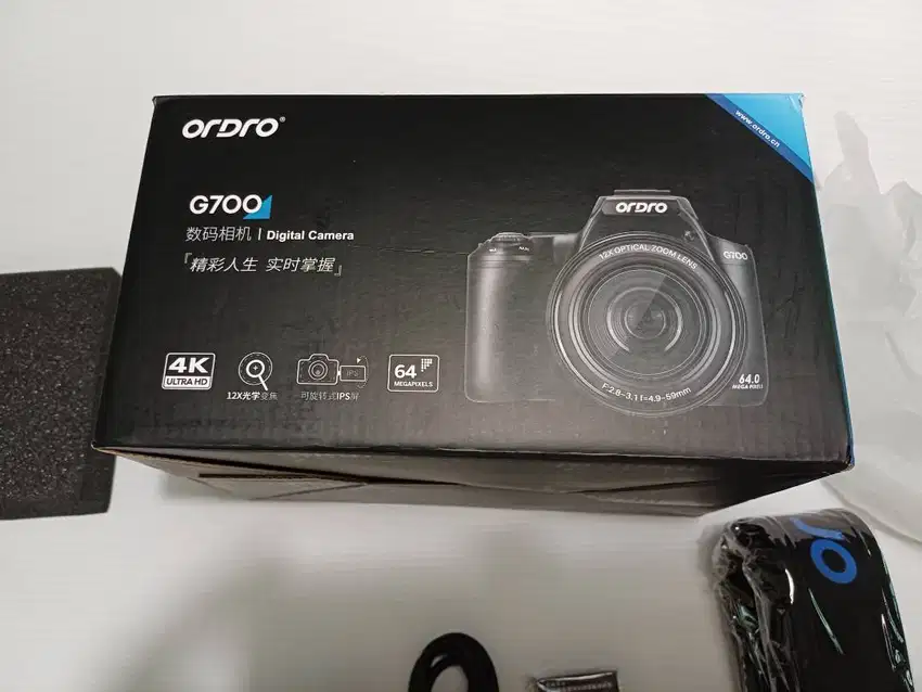 Digital Camera : Ordro G700 4K 64MP 12X Optical Zoom  Video