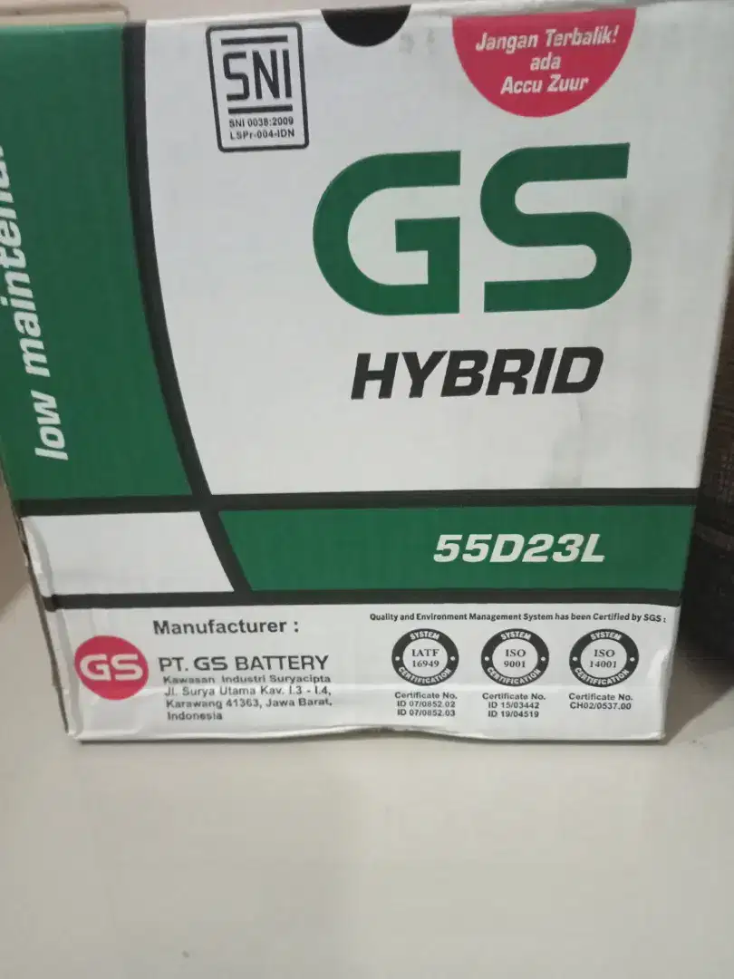 Aki Mobil GS Astra Hybrid 55D23L dan Semua Type  Aki Mobil