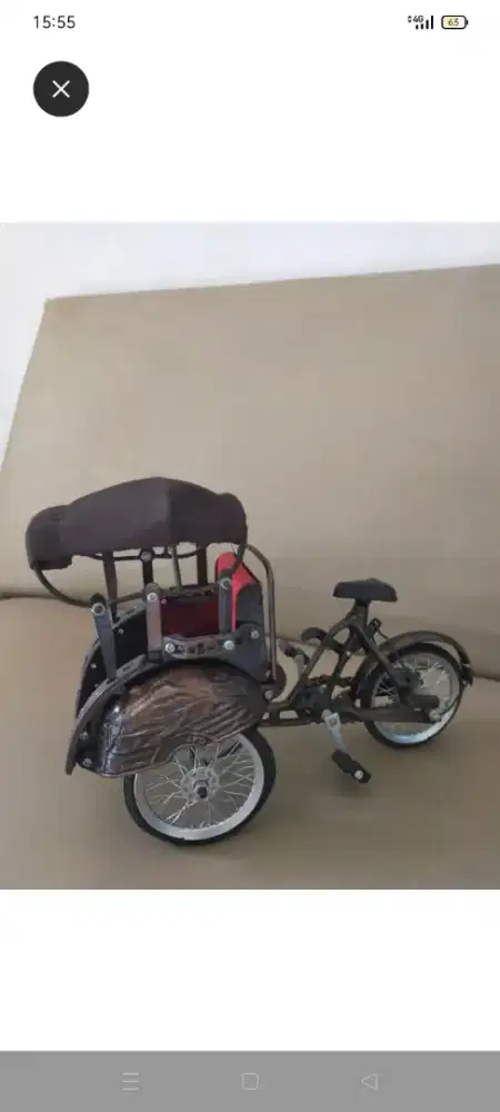 Pajangan becak bahan besi