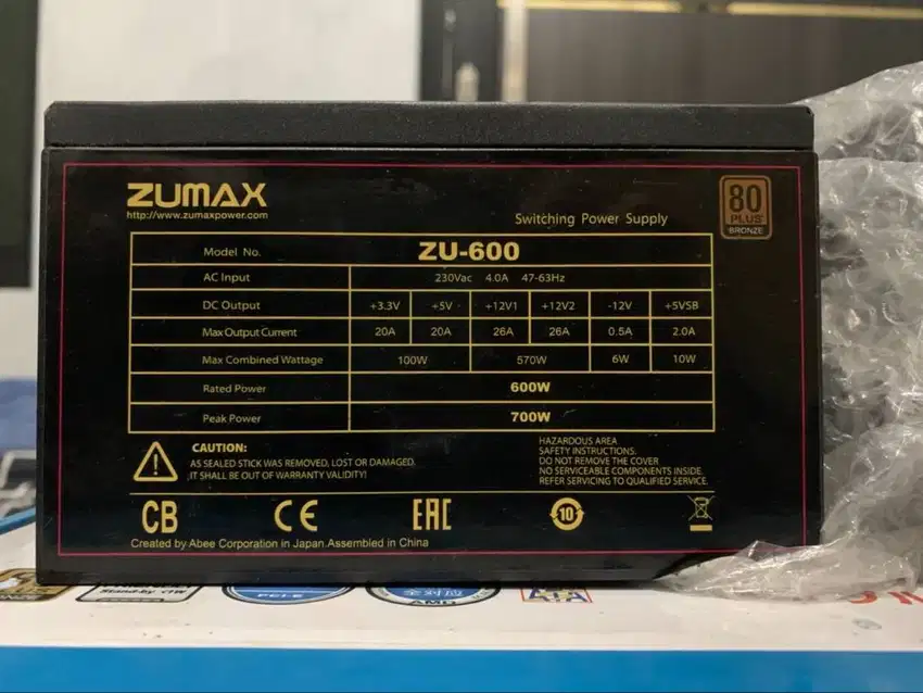 Power Supply Zumax Power ZU600 - 600W - 80+ Bronze