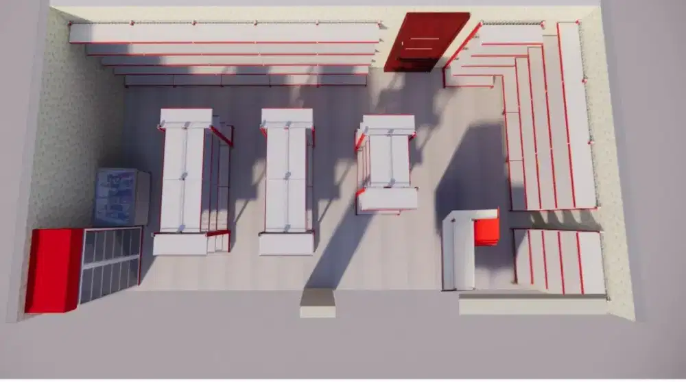 Komputer Kasir Toko Sayur & Rak Minimarket minimalis