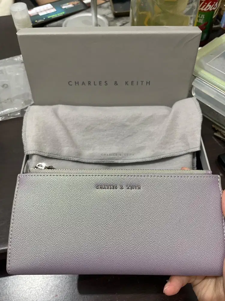 Shape Long wallet charles&keith lilac original