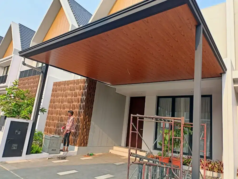 Pemasangan kanopi alderon, kanopi alderon plus plafon #405