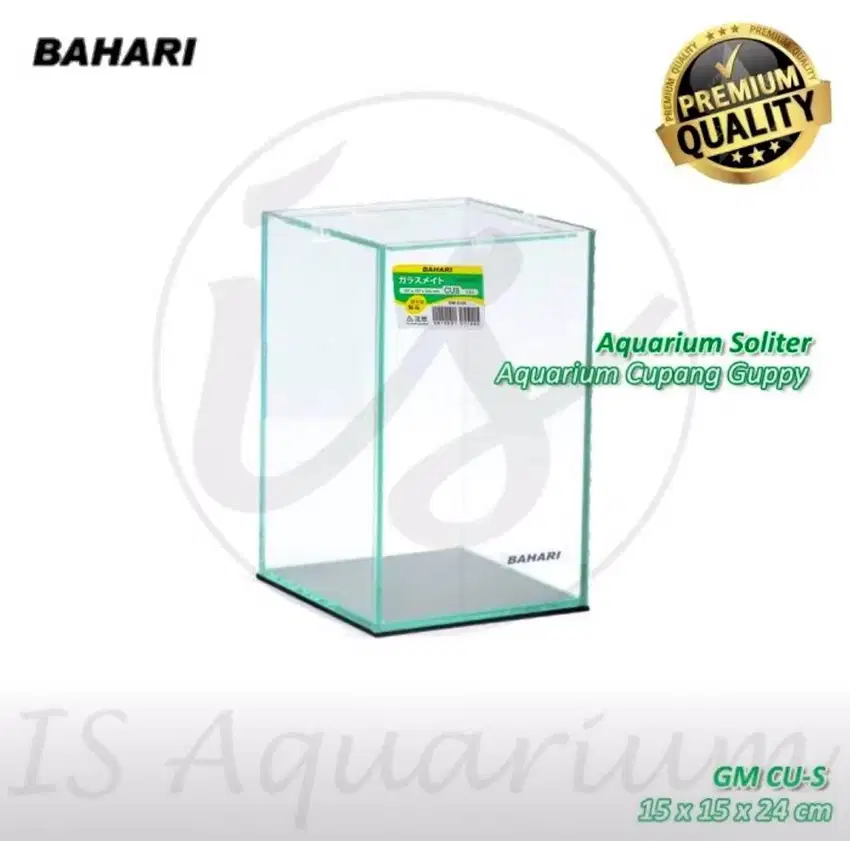 Jual Aquarium Cupang Guppy Ukr 15x15x24 Plus Tutup