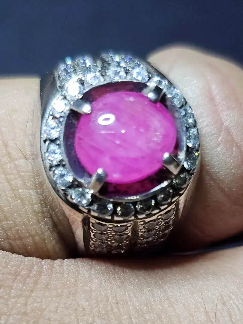 Natural Ruby Burma Ring Perak Memo