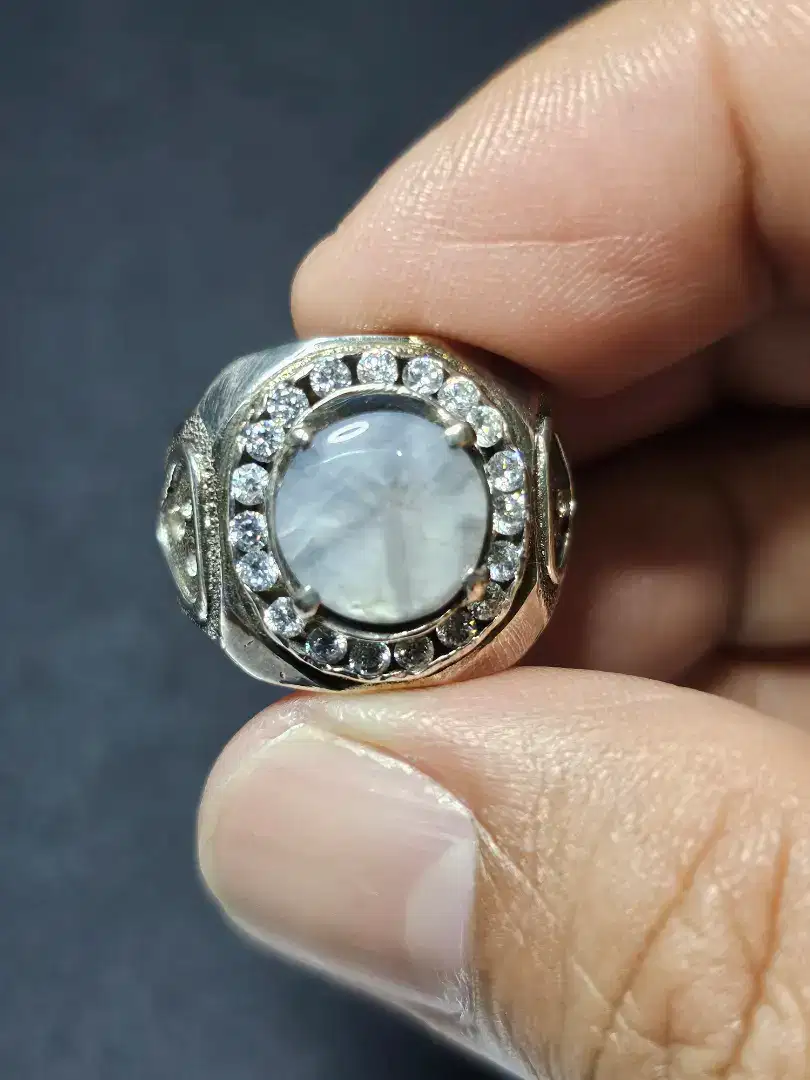 Natural Trapiche Star Sapphire Corundum Ring Perak Memo