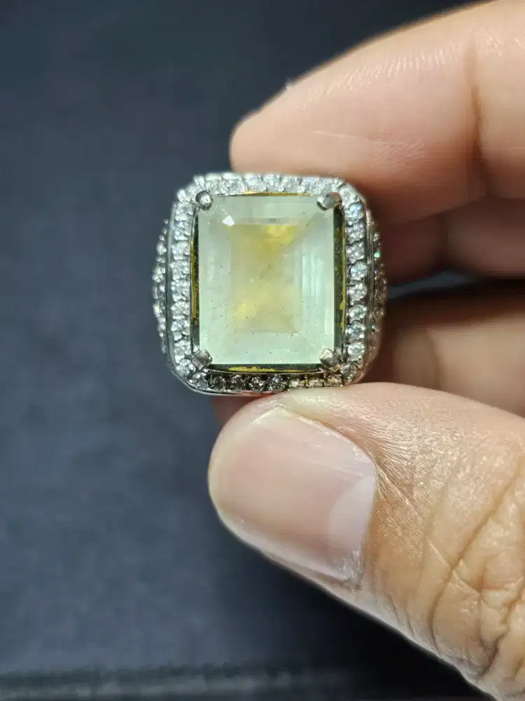 Natural Aquamarine Beryl Ring Perak Memo