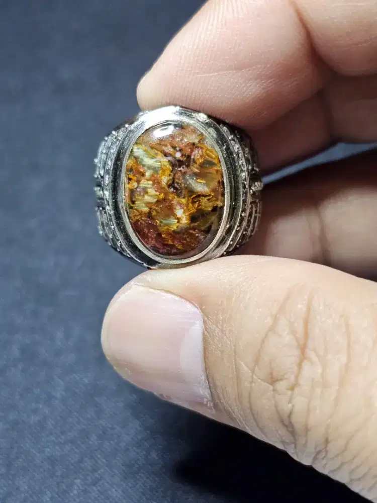 Natural Pietersite Ring Perak Memo