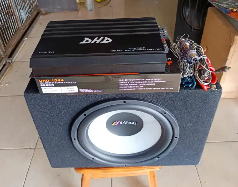 Audio Mobil Subwoofer 12, merk Sansui Dobel Coil 600watt di dps