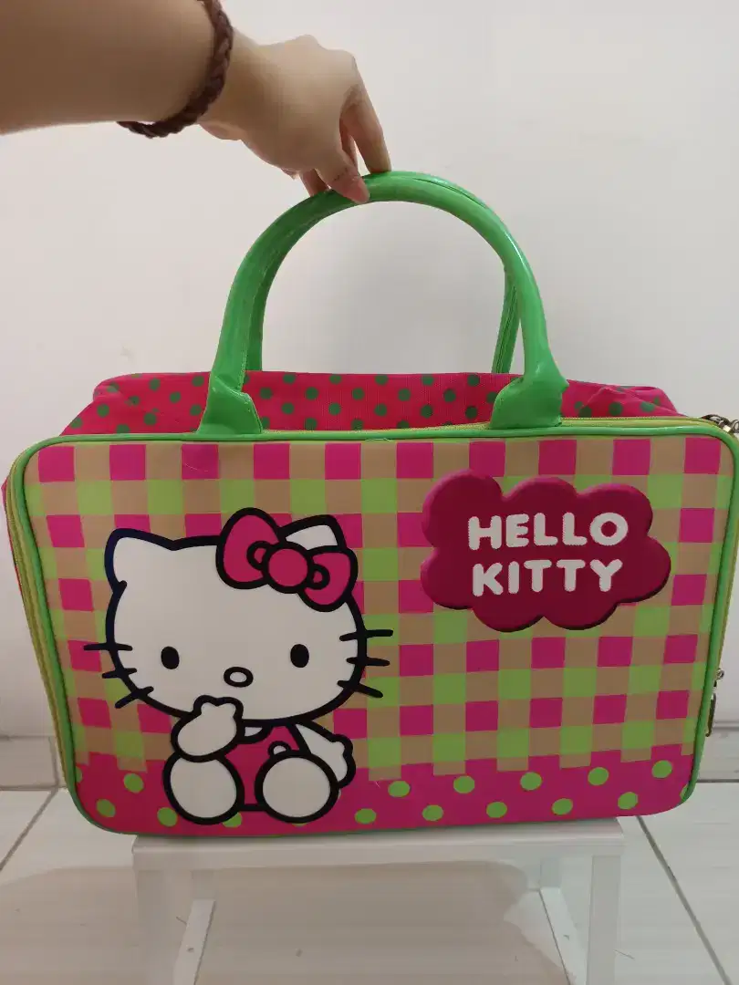 Travel bag kanvas hello kitty