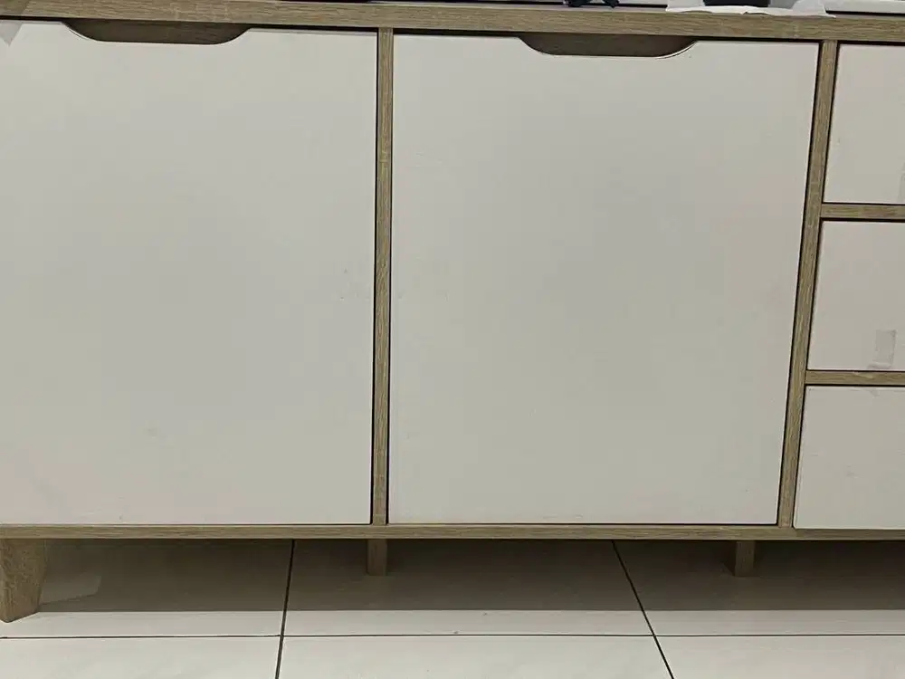 Rak TV Laci TV Meja TV Scandinavian Japan Putih Besar Bergaransi