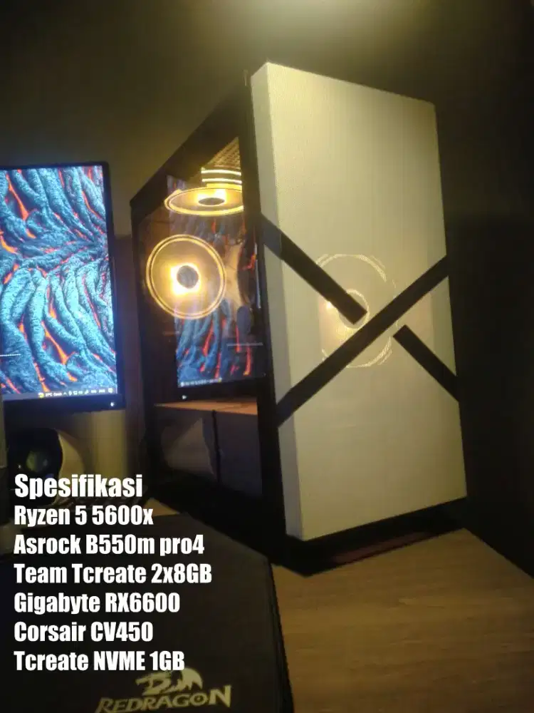 Paket PC ryzen 5 5600x rx6600 gaming editing content creation